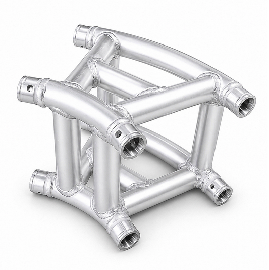 90° Curved 2-Way Aluminum Truss Corner | Spigot Arc Junction for Stage Truss Arch Frames & Wedding Backdrops