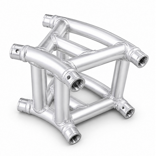 90° Curved 2-Way Aluminum Truss Corner | Spigot Arc Junction for Stage Truss Arch Frames & Wedding Backdrops