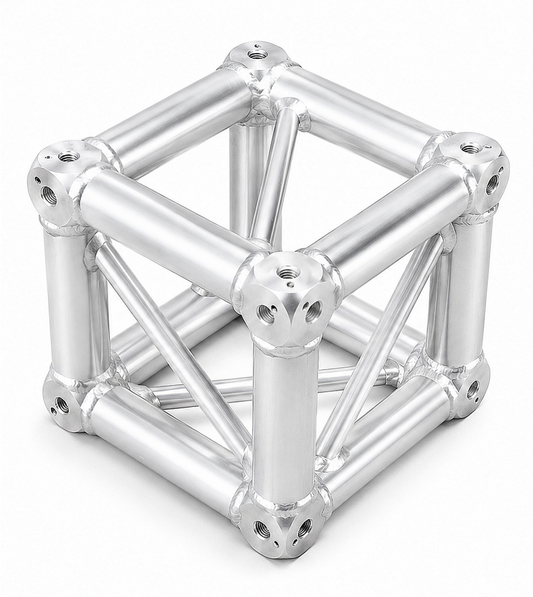 6-Way Aluminum Truss Cube Connector | Bolt Plate Multi-Direction Junction for Square Box Stage Lighting Truss