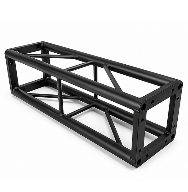 Matte Black 4-Chord Square Aluminum Box Truss | Bolt Plate Anti-Glare Stage Lighting Truss for Concert, Nightclub & Wedding