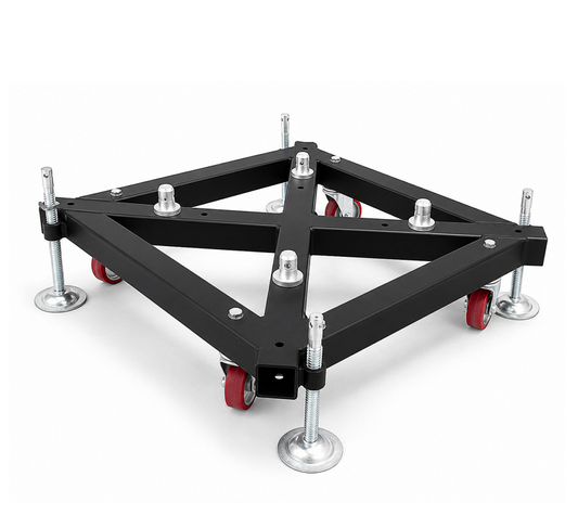 Triangular Truss Base with Casters & Leveling Feet | Mobile Stage Lighting Truss Dolly Stand for Concert, Wedding & Exhibition
