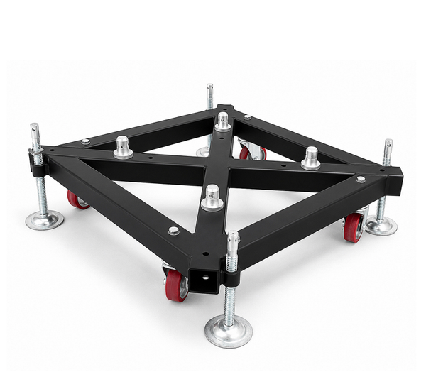 Triangular Truss Base with Casters & Leveling Feet | Mobile Stage Lighting Truss Dolly Stand for Concert, Wedding & Exhibition